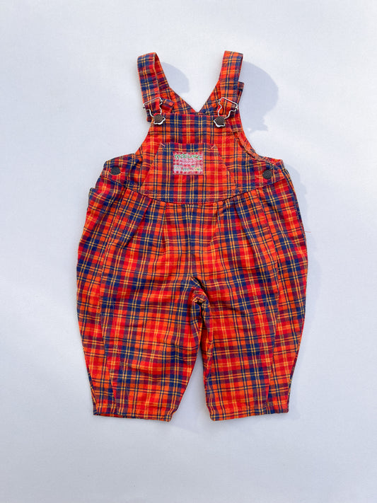 Plaid Overalls 12M