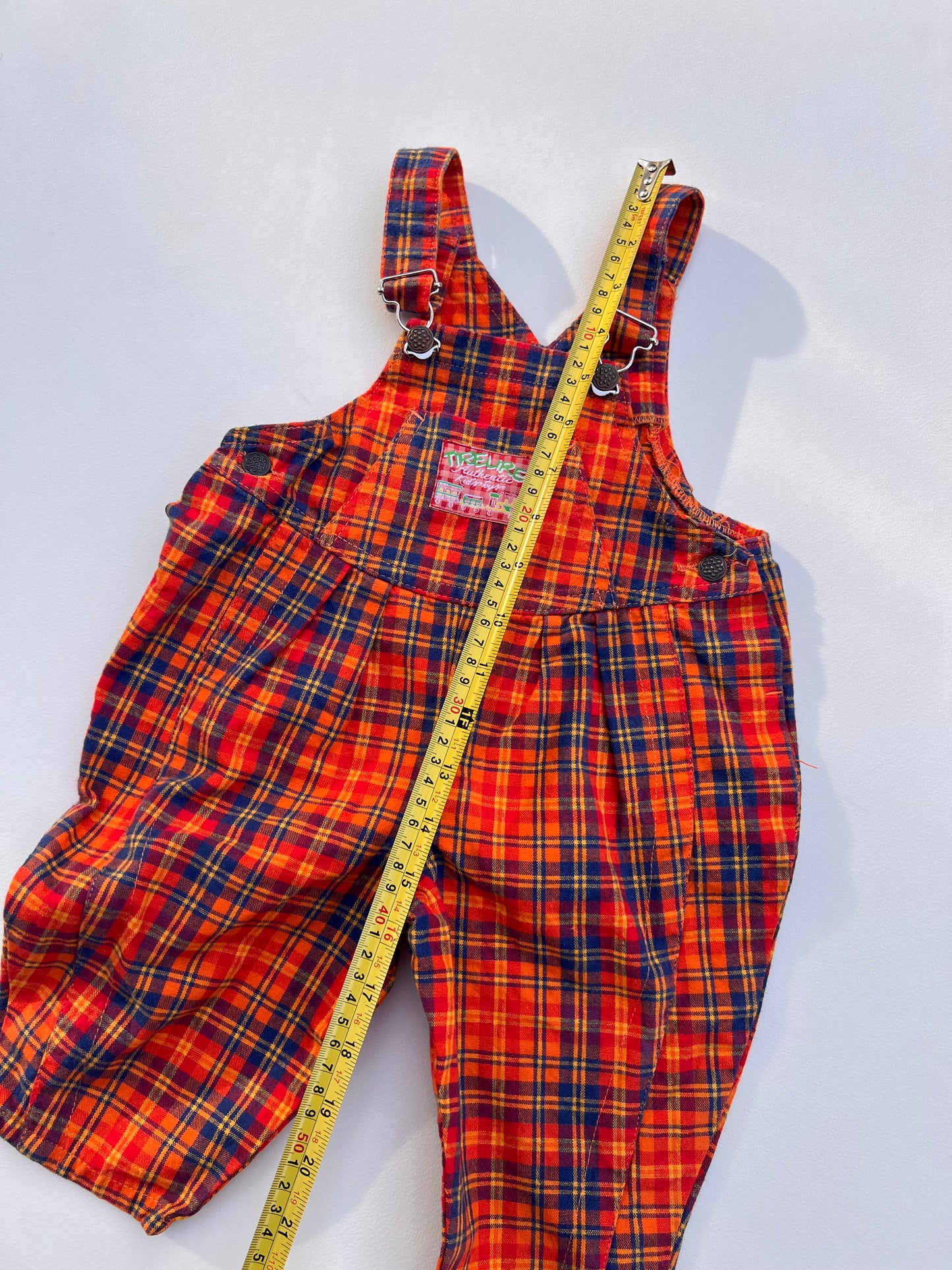 Plaid Overalls 12M